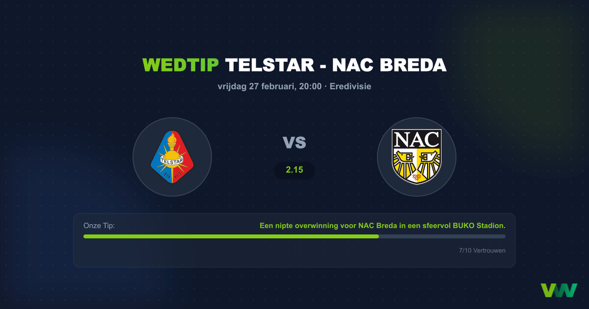 Wedtip: Telstar - NAC Breda (27 februari 2026 - 20:00)