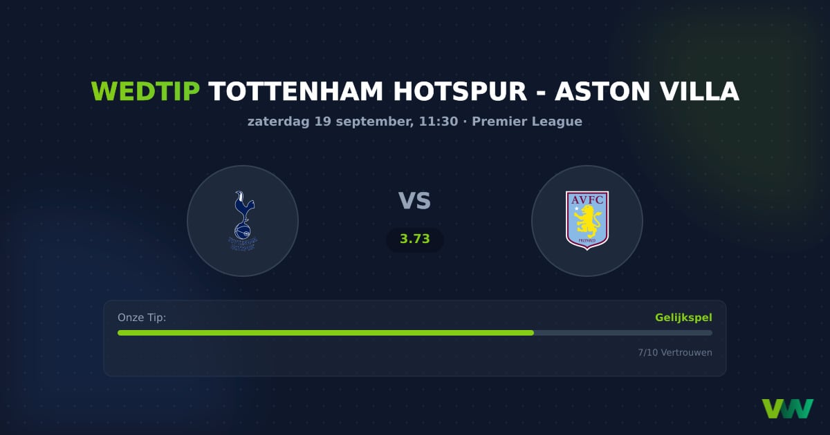 Tottenham Hotspur vs Aston Villa: Value op een gelijkspel