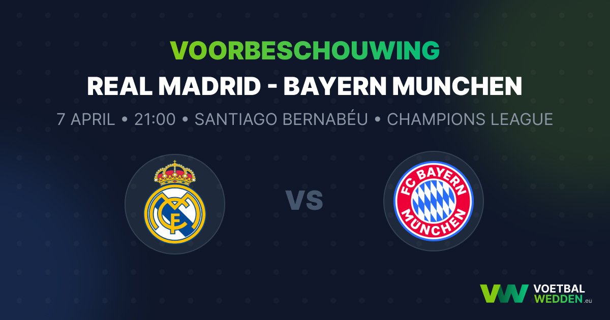 Voorbeschouwing Real Madrid - Bayern M&uuml;nchen (7 april - 21:00)
