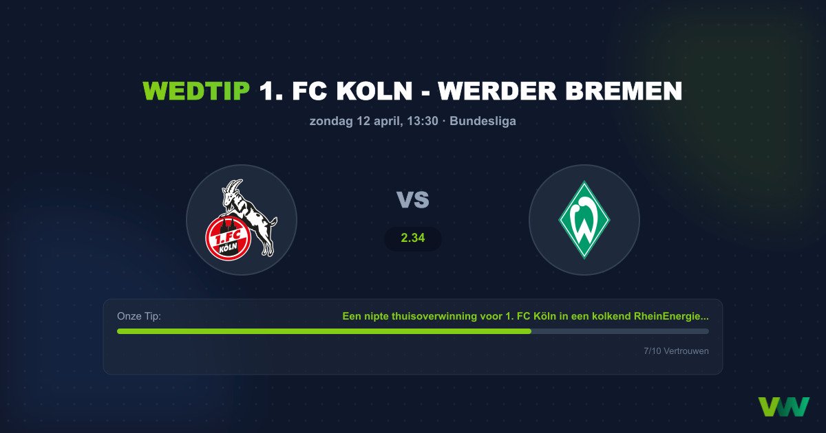 1. FC Köln vs Werder Bremen: Slag om de Middenmoot