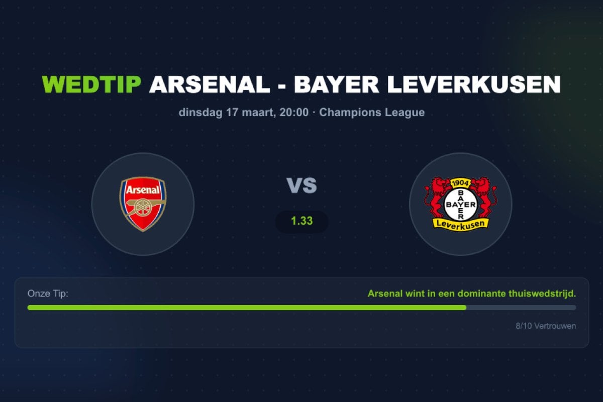 Wedtip Arsenal - Bayer Leverkusen (dinsdag 17 maart)
