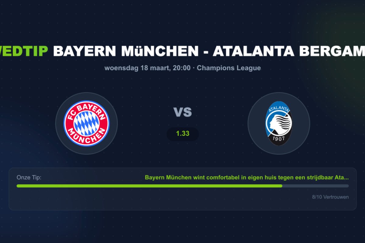 Wedtip Bayern München - Atalanta Bergamo (woensdag 18 maart)