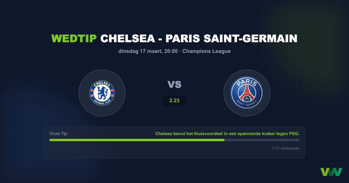 Wedtip Chelsea - PSG (dinsdag 17 maart)