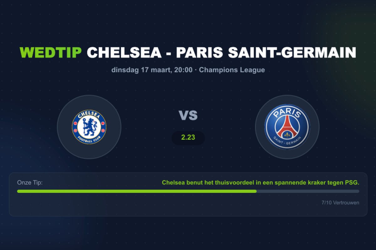 Wedtip Chelsea - PSG (dinsdag 17 maart)