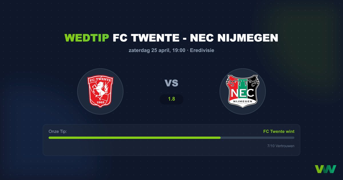 FC Twente - NEC: Twente jaagt op punten in Grolsch Veste