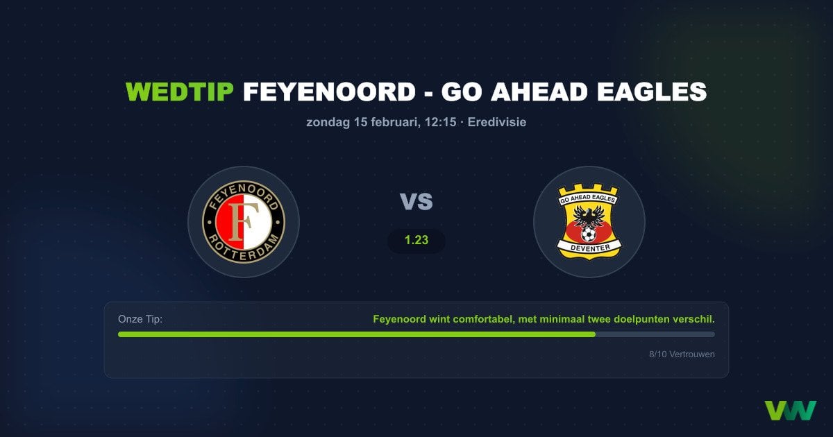 Wedtip: Feyenoord - Go Ahead Eagles (15 februari - 12:15)
