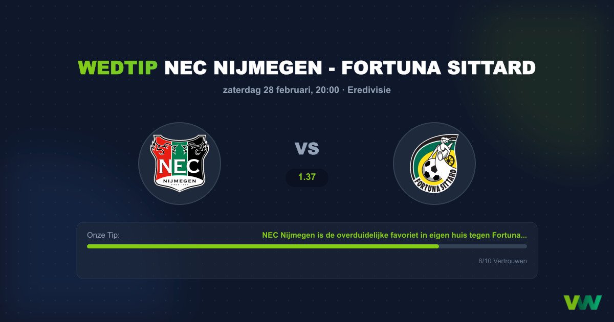 Wedtip: NEC Nijmegen - Fortuna Sittard (28 februari 2026 - 20:00)