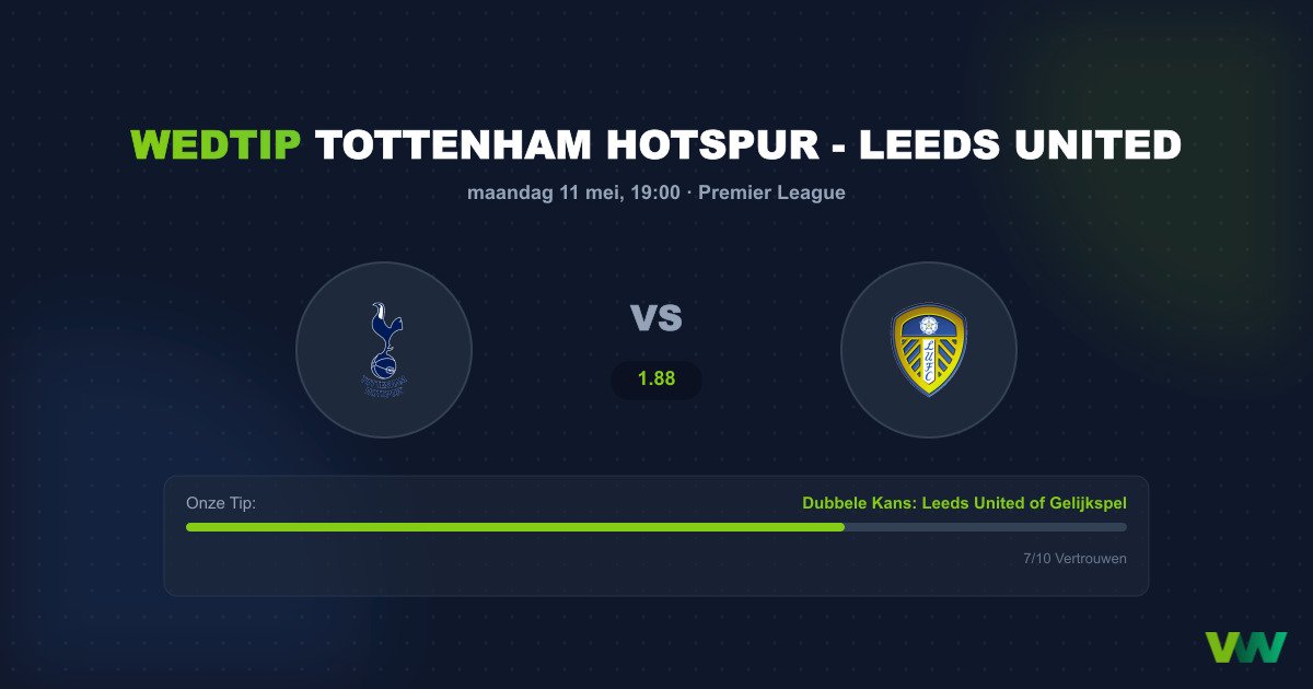 Tottenham vs Leeds: Vormcrisis Spurs tegen sterk Leeds