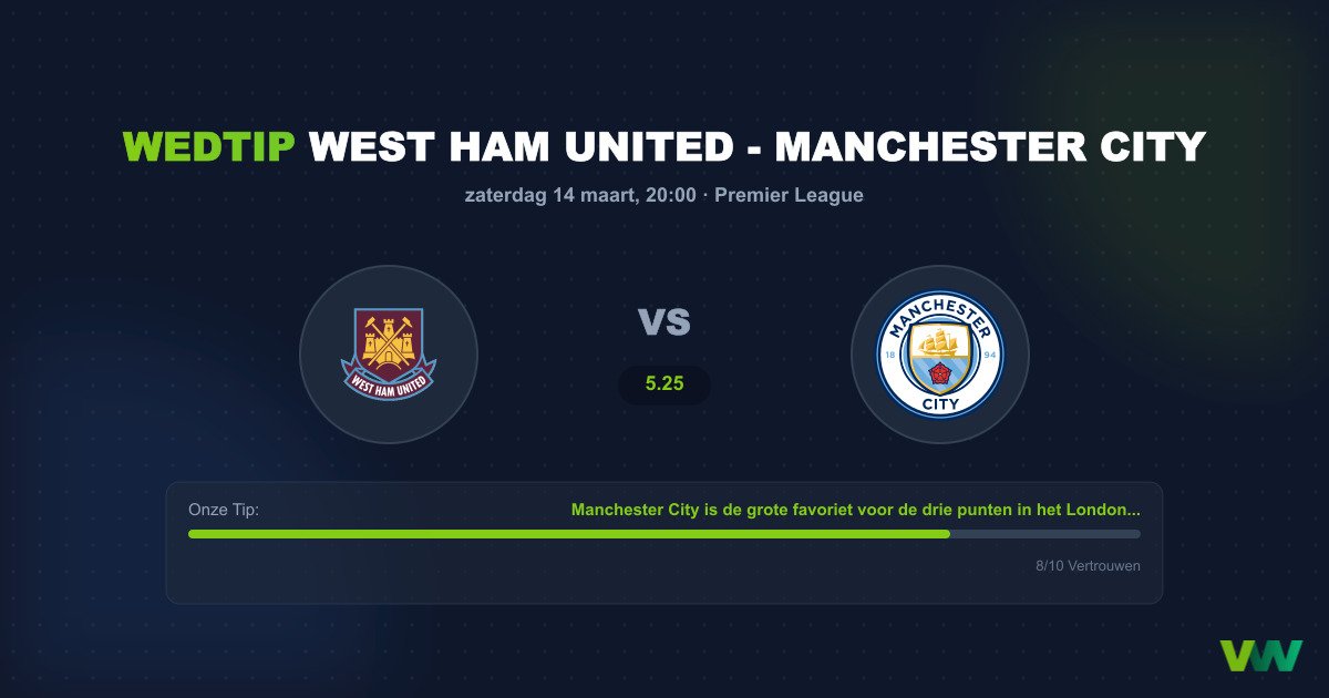 Wedtip West Ham United - Manchester City (Premier League)